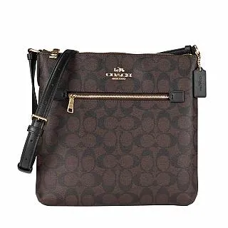 COACH PVC LOGO 拚色文件袋斜背包(咖啡/黑) 歷史價格詳細信息