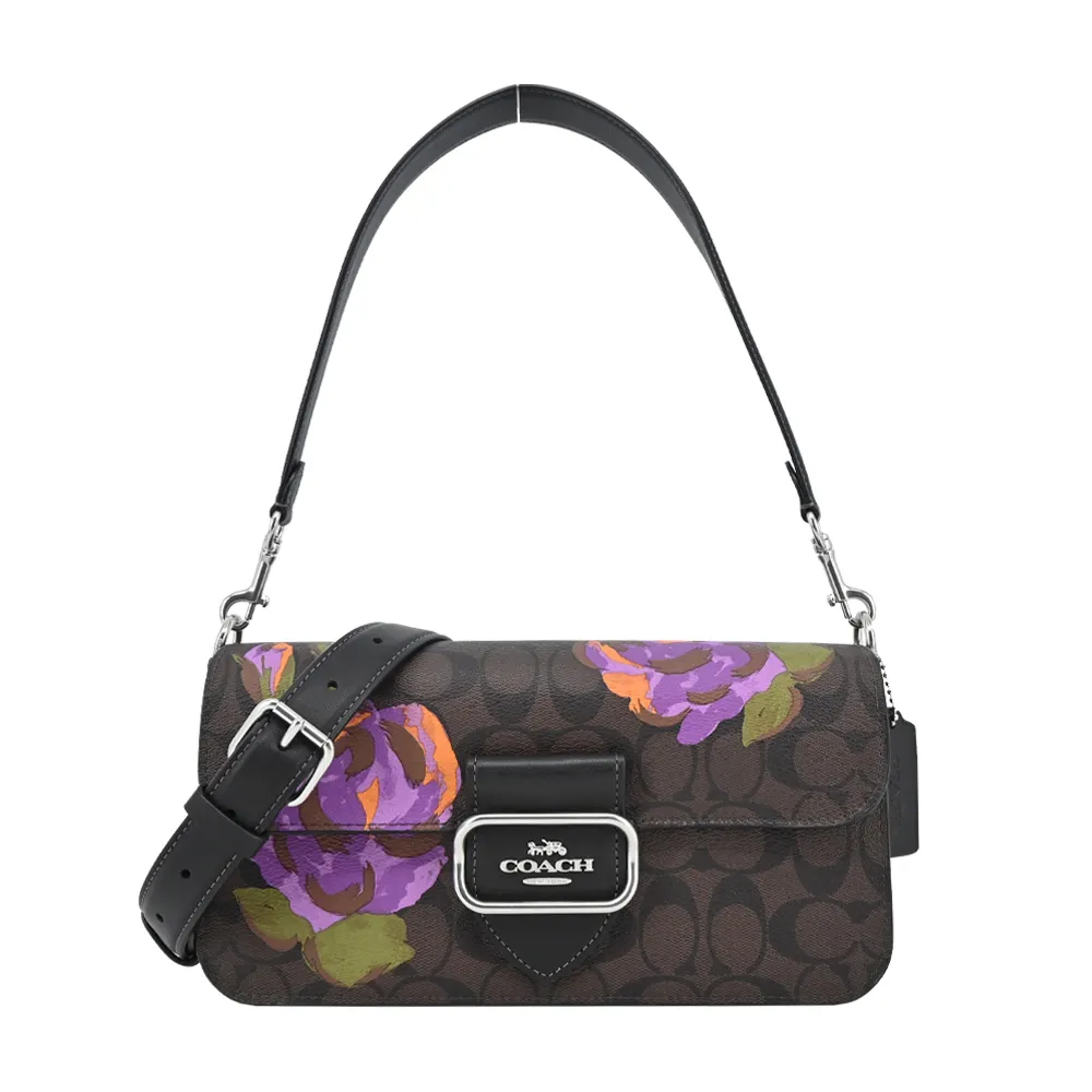 COACH Morgan皮扣造型PVC拼接牛皮短夾(棕紅) 歷史價格詳細信息