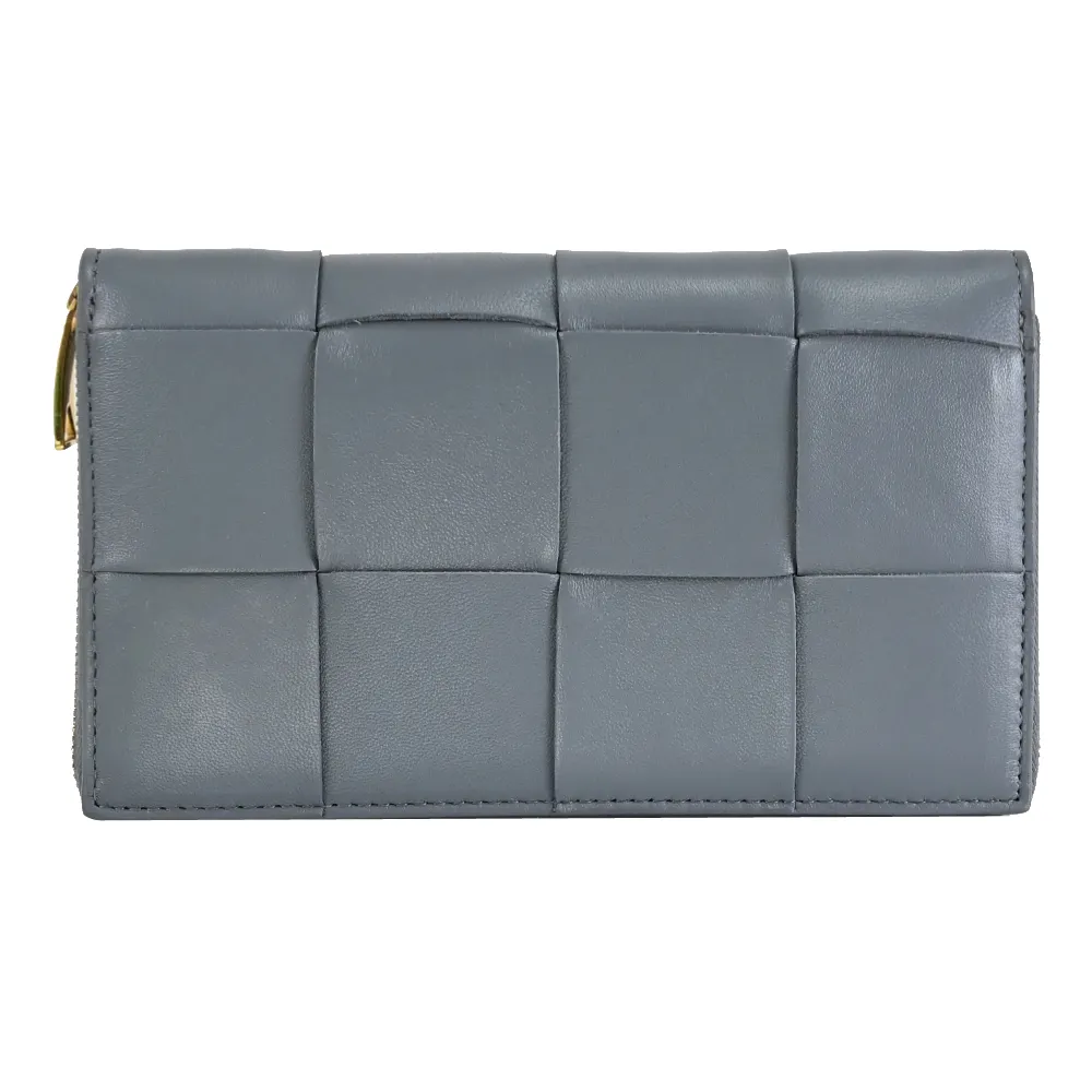 BOTTEGA VENETA 大格編織小牛皮卡片夾(酒紅色) 歷史價格詳細信息