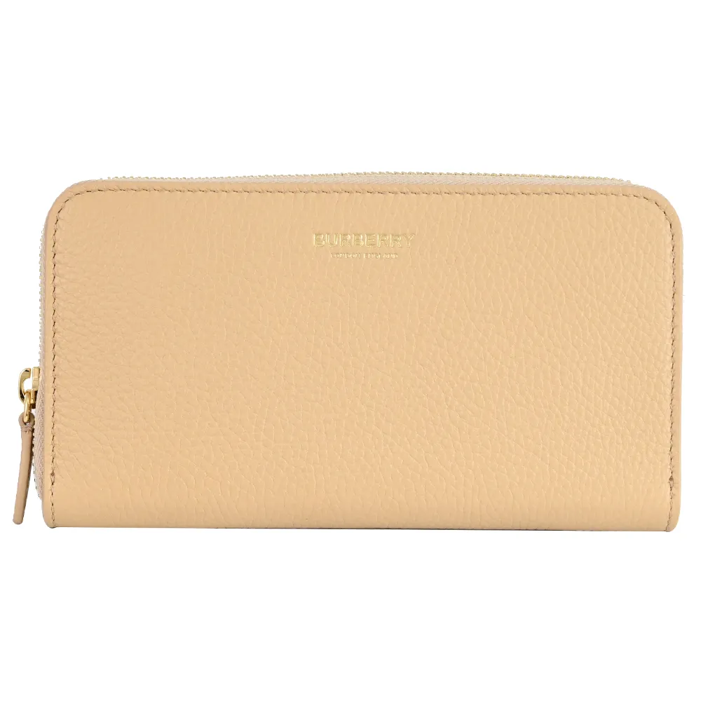 BURBERRY Logo 燙印小牛皮對開零錢袋短夾(黑色) 8014656 歷史價格詳細信息