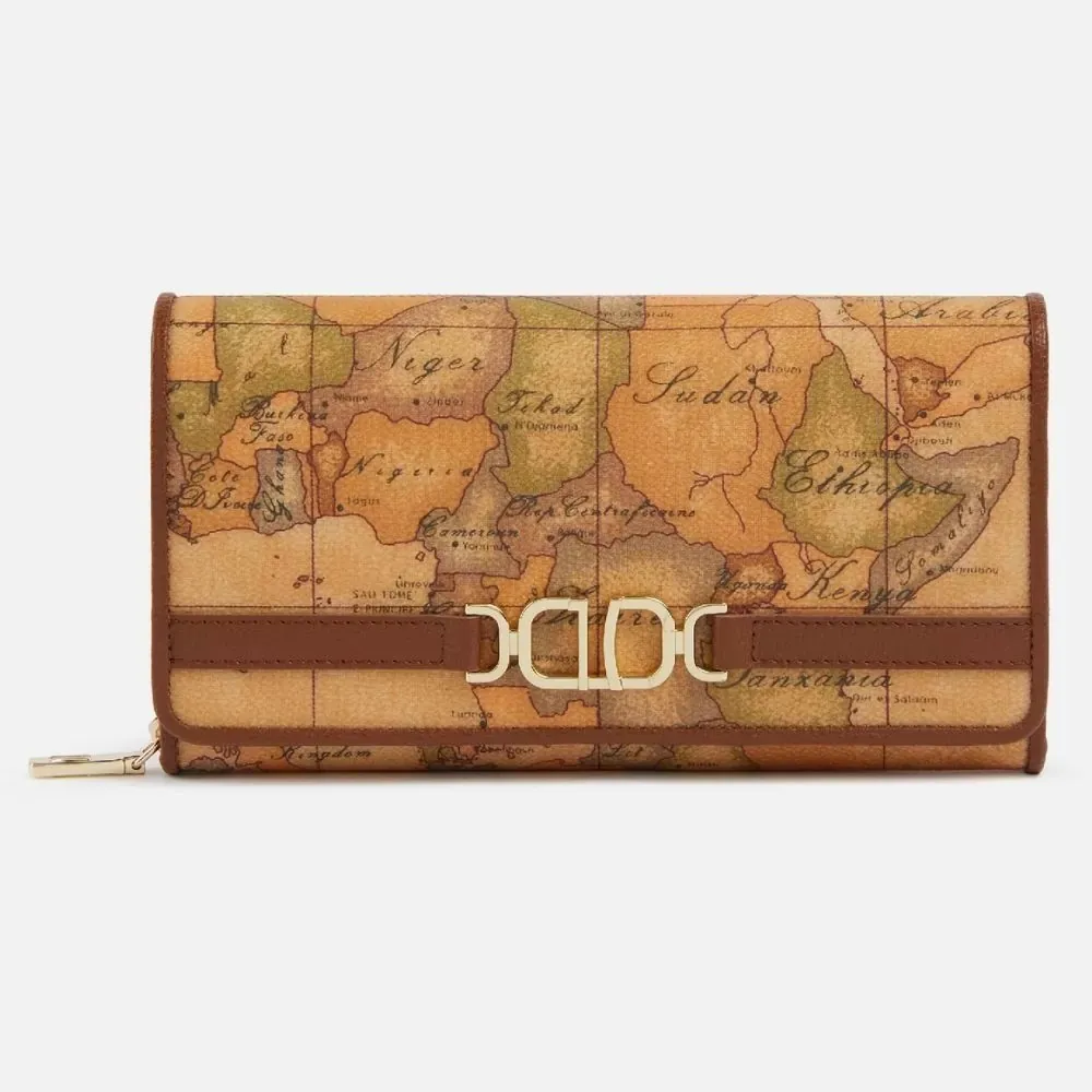 【Alviero Martini 義大利地圖包】夾式16+8卡零錢長夾(大)-地圖黃 歷史價格詳細信息