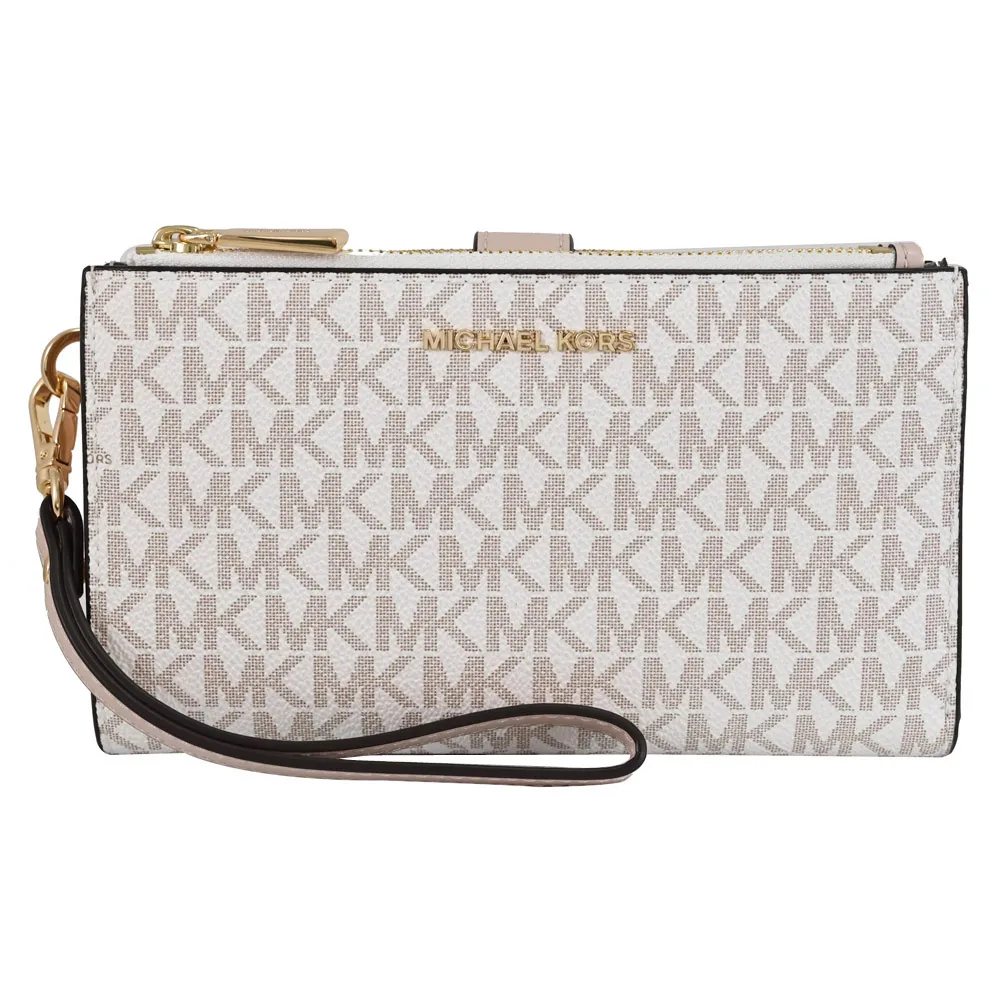 MICHAEL KORS JET SET 印花手提式雙拉鍊中長夾.香草棕 歷史價格詳細信息