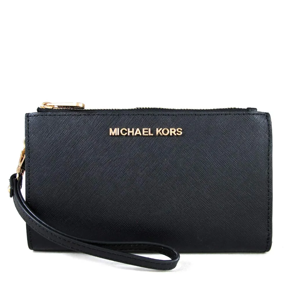 MICHAEL KORS JET SET TRAVEL 金字LOGO黑灰色防刮滿版MK手提式長夾 歷史價格詳細信息