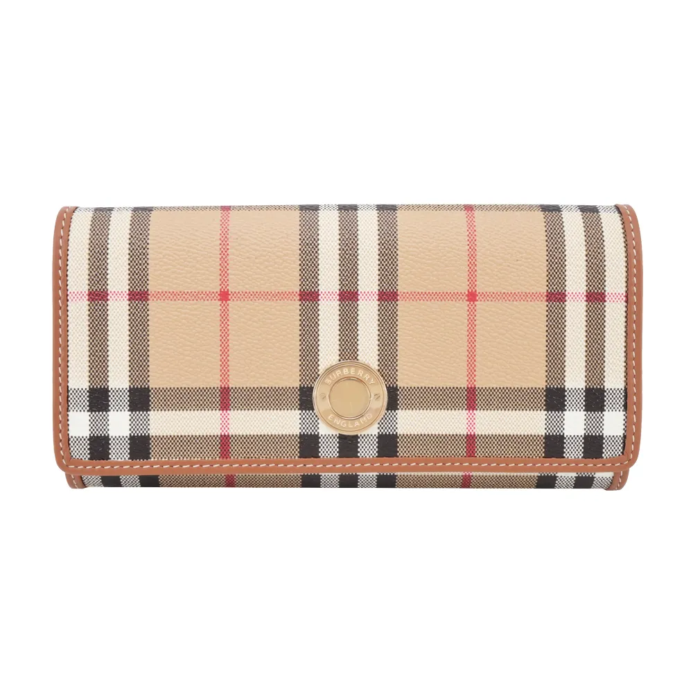 BURBERRY 浮雕LOGO格紋 皮革小型三折短夾(暗樺木棕色) 歷史價格詳細信息