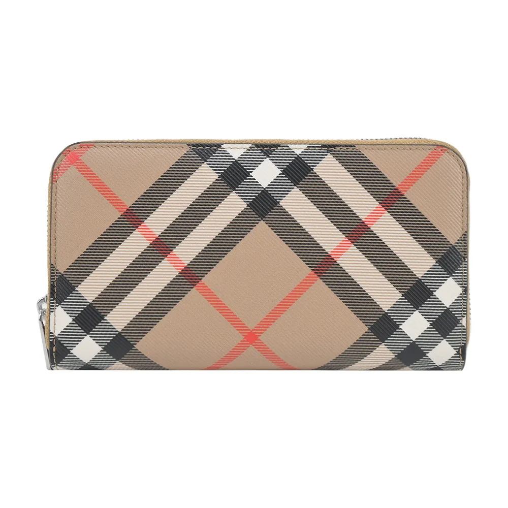 BURBERRY新款經典格紋帆布6卡對開短夾(沙色) 歷史價格詳細信息