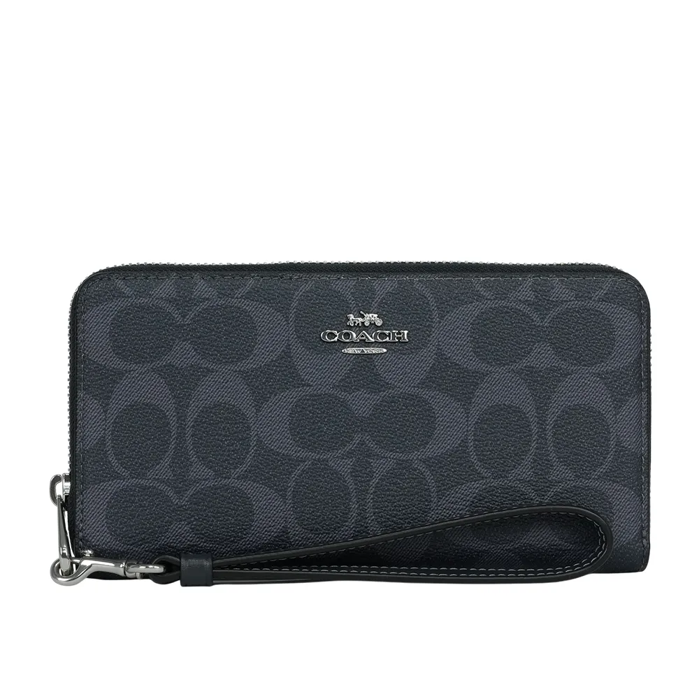 COACH 塗層帆布附可拆提把ㄇ形拉鍊長夾(單寧藍/午夜藍) C4452 SVN2V 價格比較,價格查詢,歷史價格詳細信息