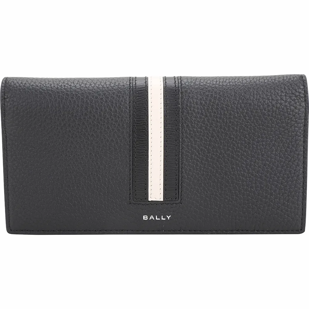 BALLY Ribbon 紅白條紋牛皮ㄇ形拉鍊卡包/零錢包(黑色) 6306560 歷史價格詳細信息