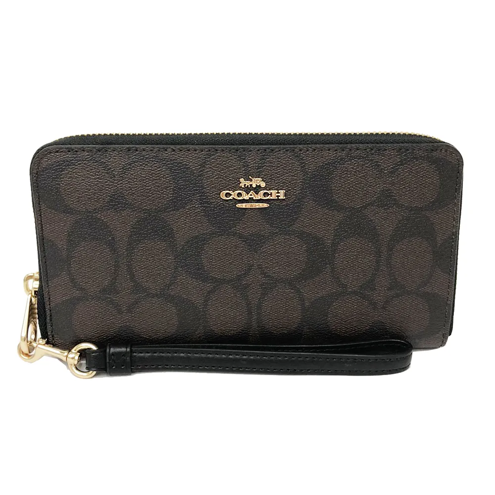 【COACH】C LOGO拉鍊零錢袋2合一短夾(深咖/焦糖) 歷史價格詳細信息