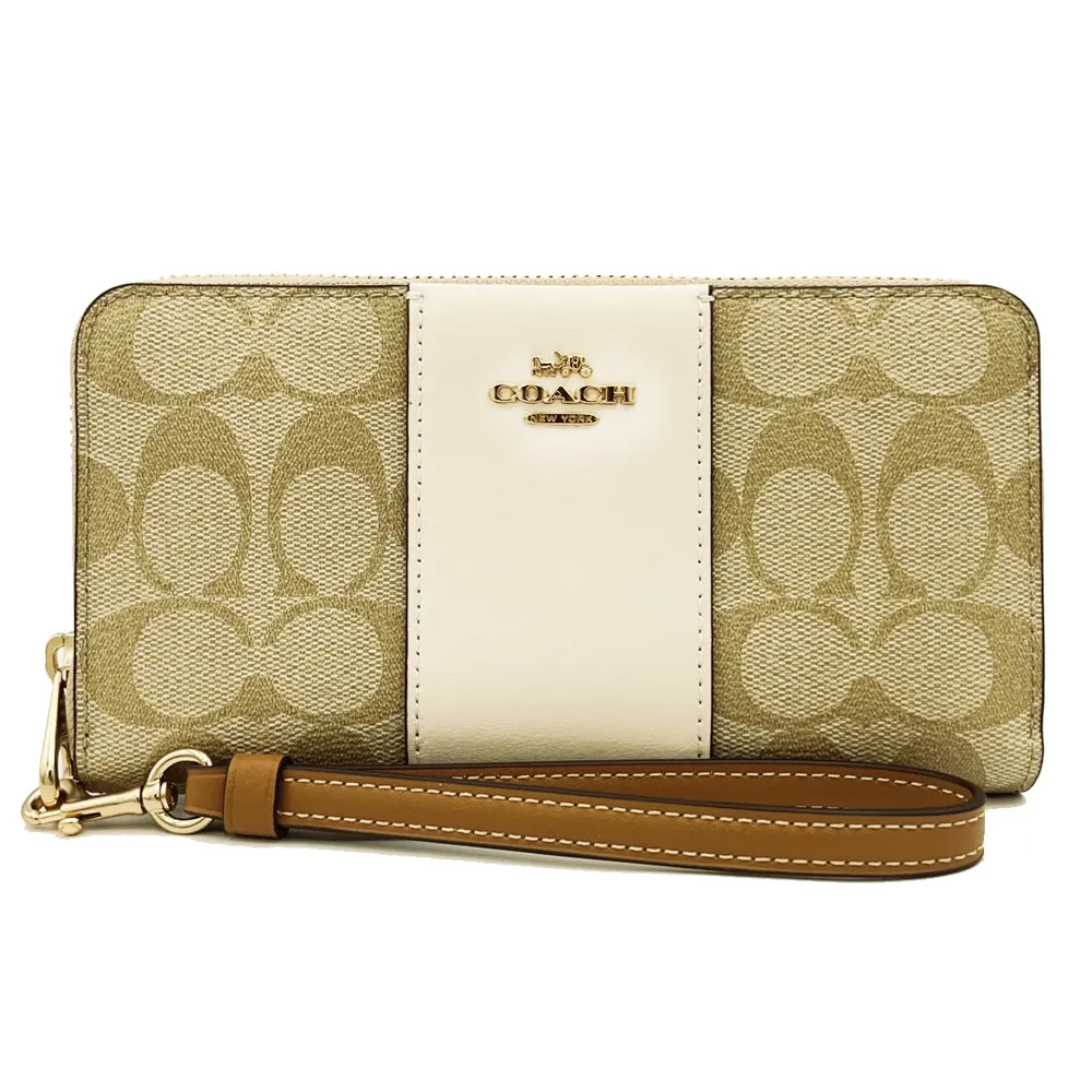 【COACH】C LOGO拉鍊零錢袋2合一短夾(深咖/焦糖) 歷史價格詳細信息