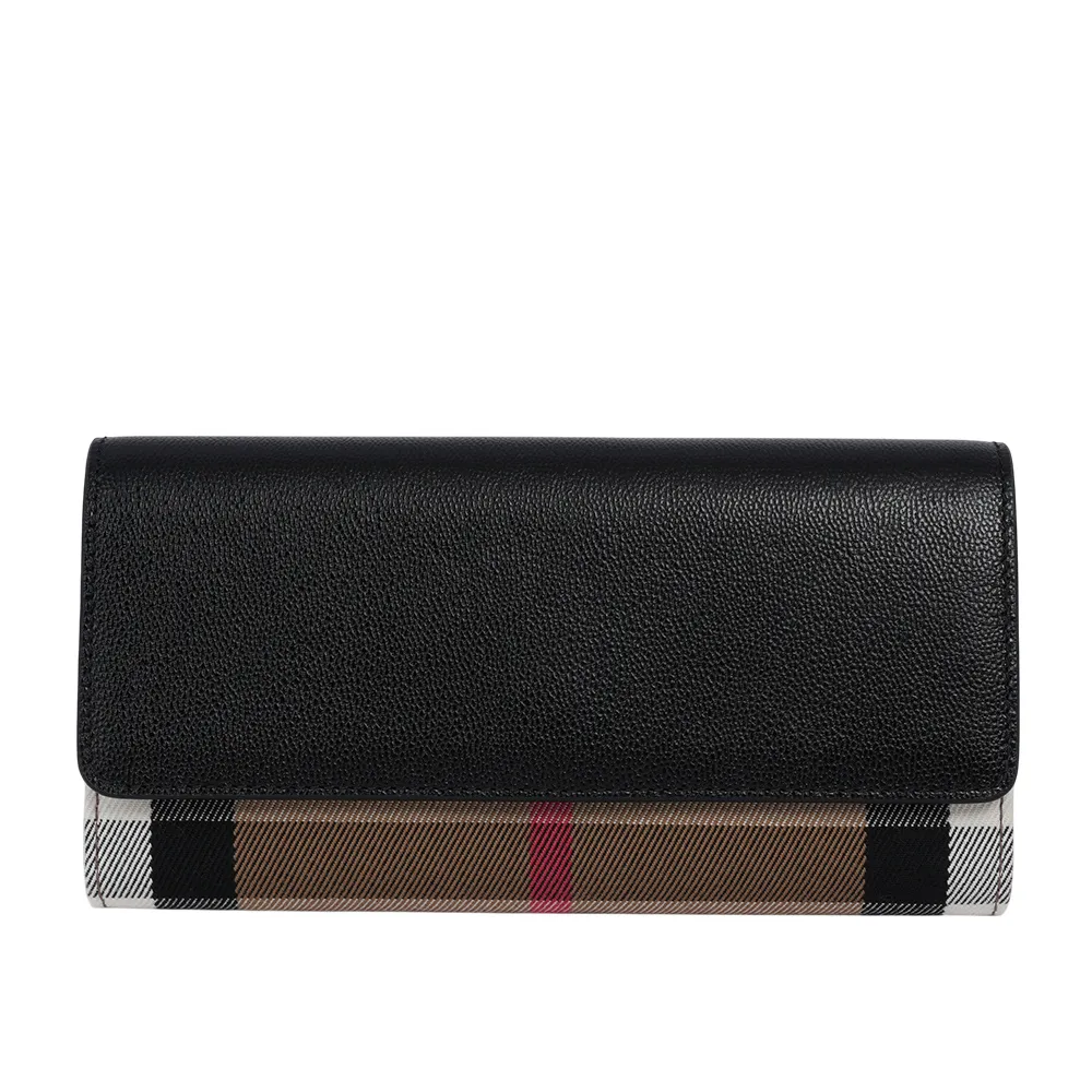 BURBERRY 大格紋帆布ㄇ形拉鍊長夾(灰褐色/棕色) 80845601 歷史價格詳細信息