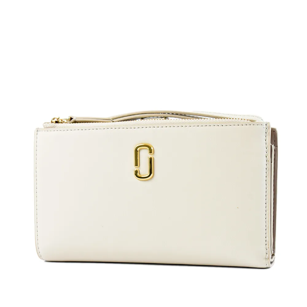 MARC JACOBS 專櫃款 雙J LOGO牛皮拉鍊短夾-雲白 歷史價格詳細信息