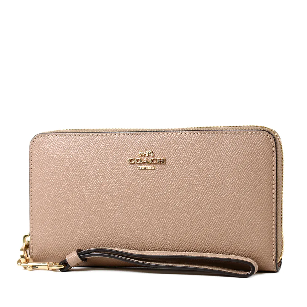 COACH 立體馬車防刮皮革釦式中夾-淺棕 歷史價格詳細信息