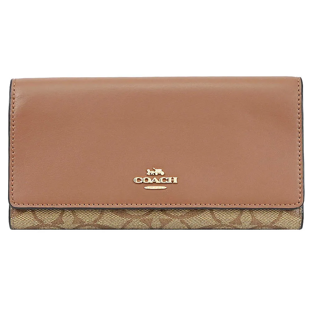 COACH 馬車 LOGO 拼接黑灰滿版 黑色金字 短夾 歷史價格詳細信息