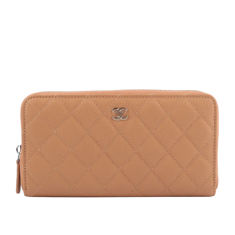 CHANEL AP0242 經典雙C菱格紋小牛皮拉鍊長夾.黑/金釦 歷史價格詳細信息