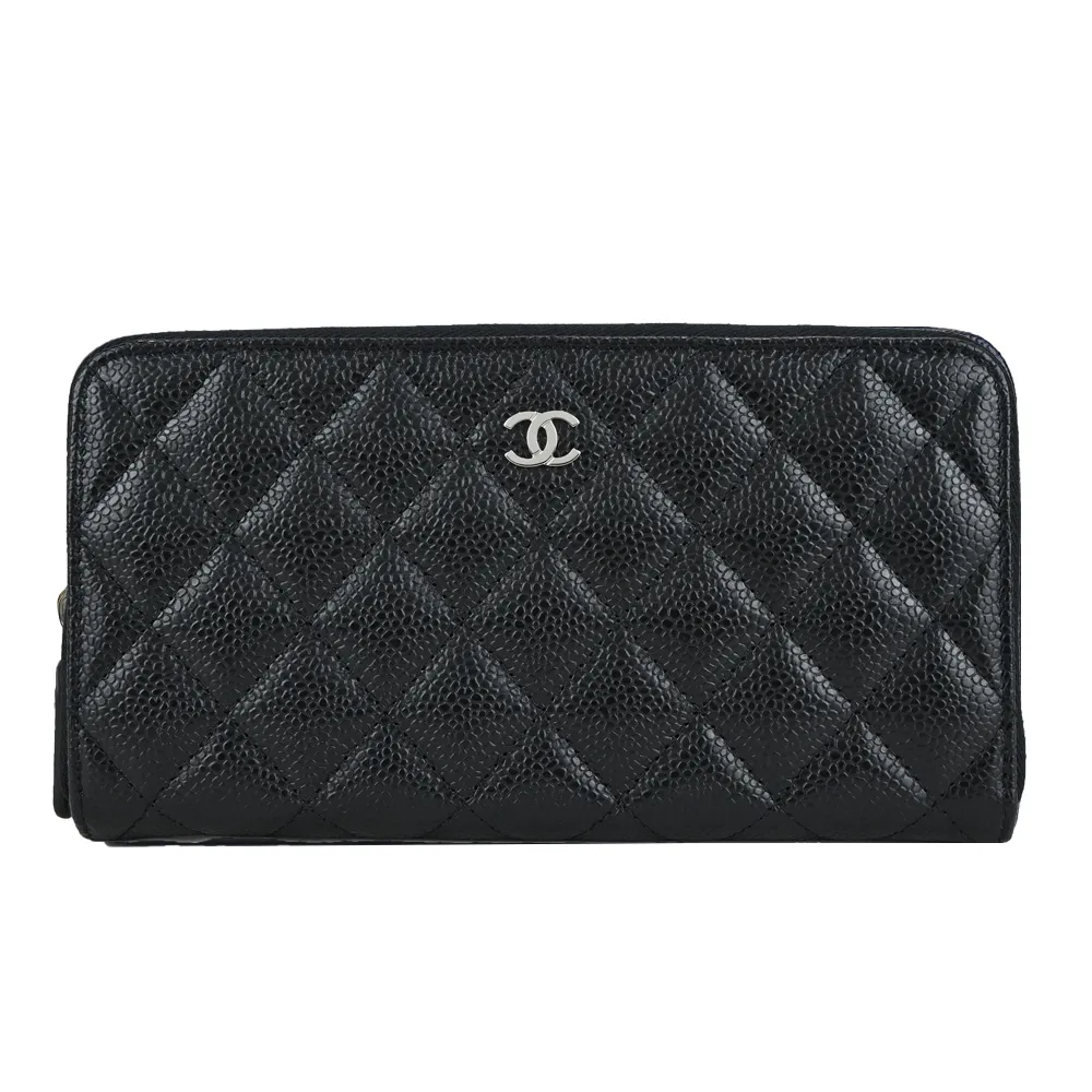 CHANEL經典雙C LOGO菱格紋小牛皮金釦兩用包(黑色) 歷史價格詳細信息