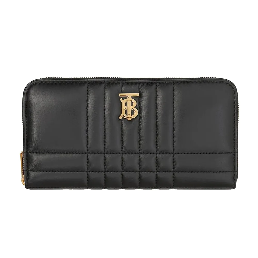 BURBERRY  Lola TB金字LOGO格紋絎縫羊皮翻蓋長夾(金沙色) 歷史價格詳細信息