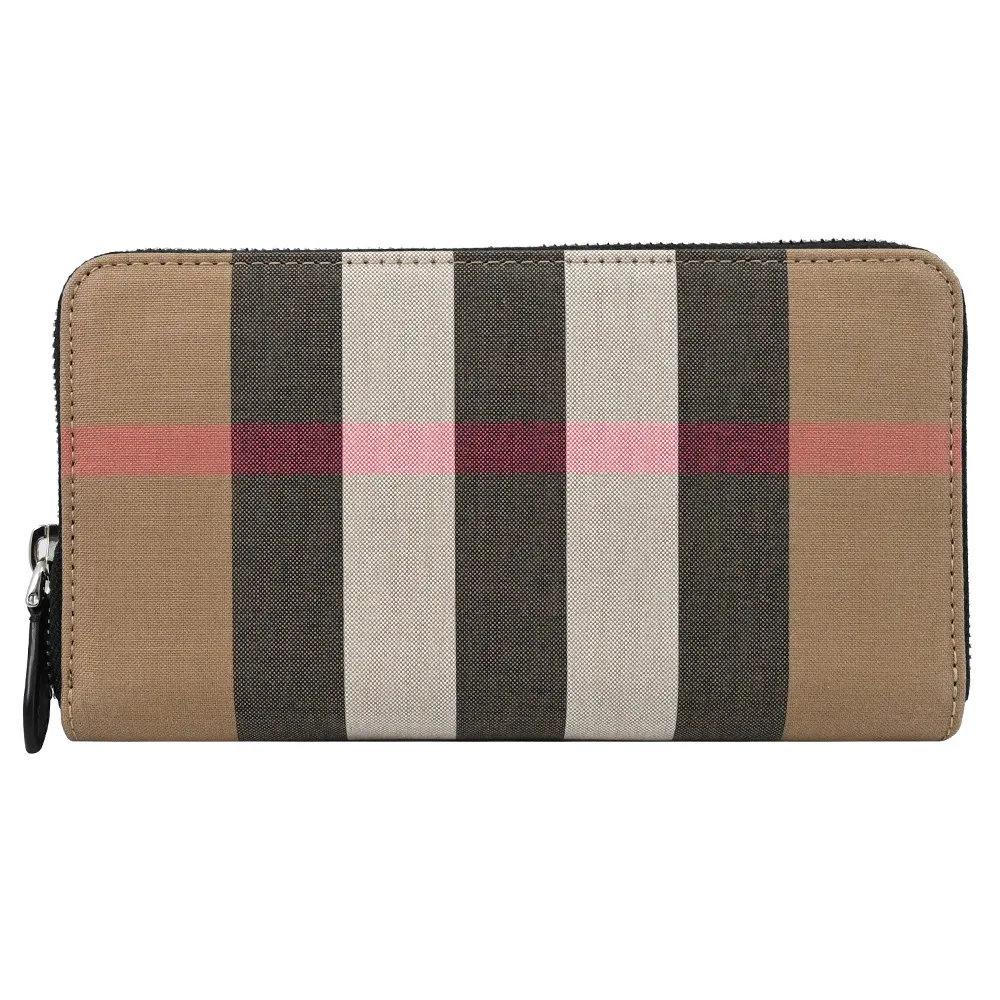 BURBERRY 8084500 Hampshire 經典格紋拼接牛皮翻蓋斜背方包.咖 歷史價格詳細信息