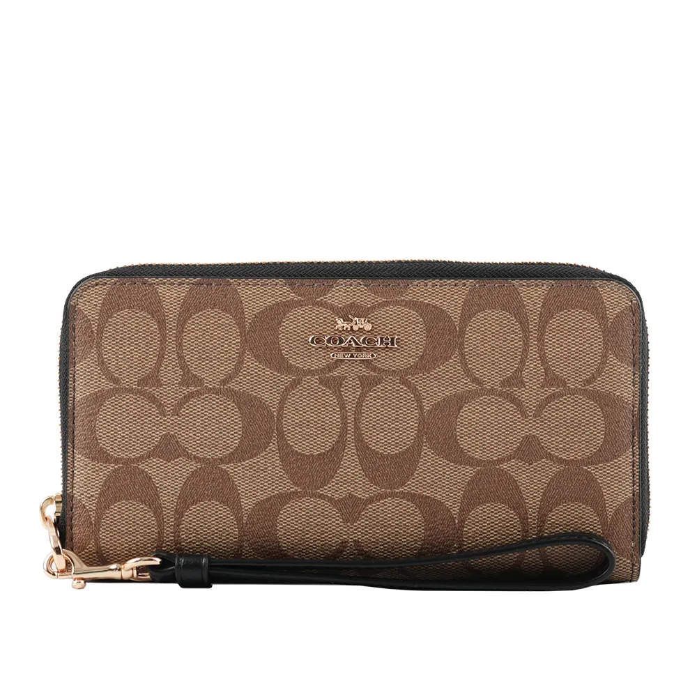 COACH 塗層帆布附可拆提把ㄇ形拉鍊長夾(單寧藍/午夜藍) C4452 SVN2V 歷史價格詳細信息