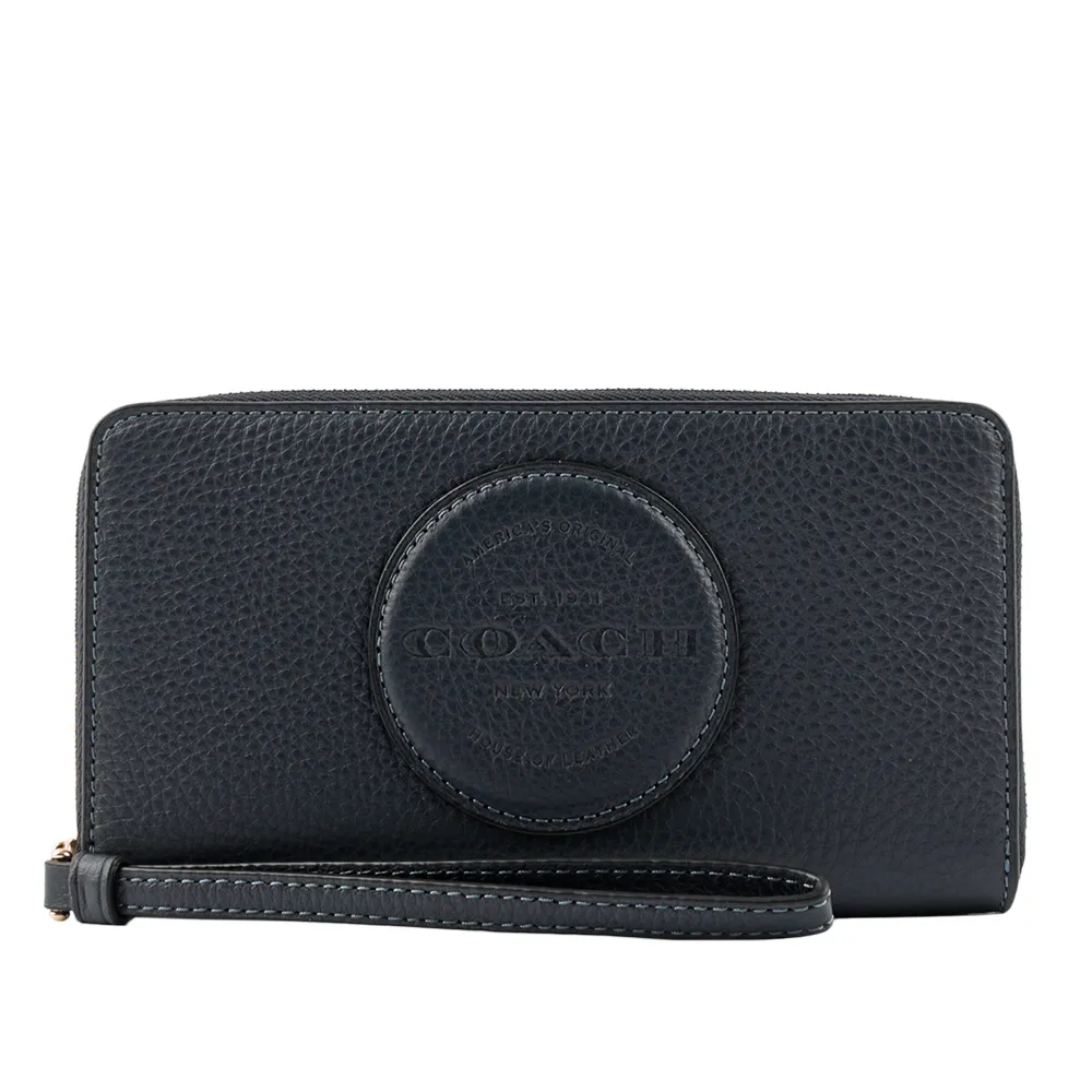 COACH C4111 圓標LOGO拼接手掛式拉鍊長夾.黑 歷史價格詳細信息