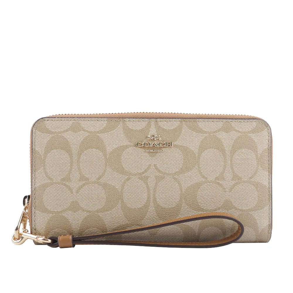 COACH 塗層帆布附可拆提把ㄇ形拉鍊長夾(單寧藍/午夜藍) C4452 SVN2V 歷史價格詳細信息