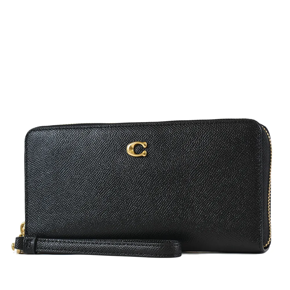 COACH 專櫃款 防刮皮革手掛式全開拉鍊長夾-煙燻棕 歷史價格詳細信息