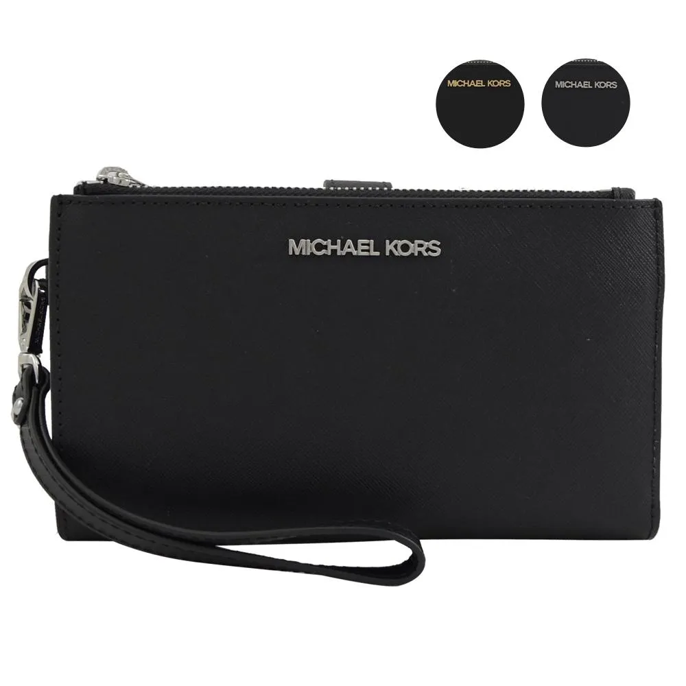 MICHAEL KORS Jet Set Travel 手提式印花雙拉鍊中長夾.白/粉邊 歷史價格詳細信息