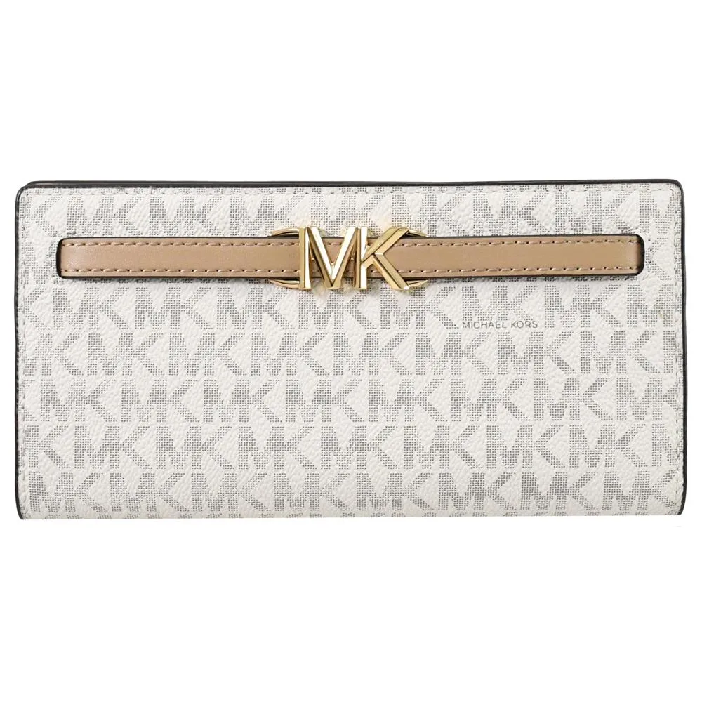 MICHAEL KORS Reed 金屬LOGO荔枝皮革對開釦式長夾.駝棕 歷史價格詳細信息