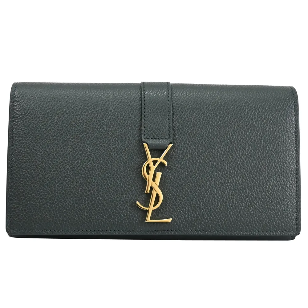 YSL V紋荔枝皮金色LOGO WOC 斜背包(霧灰色) 377828 BOW0J 1202 歷史價格詳細信息