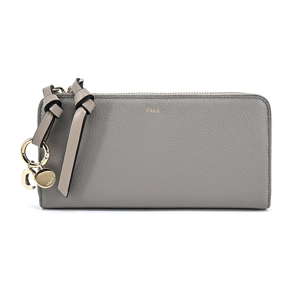 Chloe ALPHABETC LOGO 小牛皮拉鍊長夾(灰色) 歷史價格詳細信息
