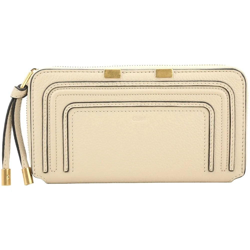 CHLOE Marcie 新版金屬LOGO小牛皮翻蓋釦式長夾.午夜藍 歷史價格詳細信息