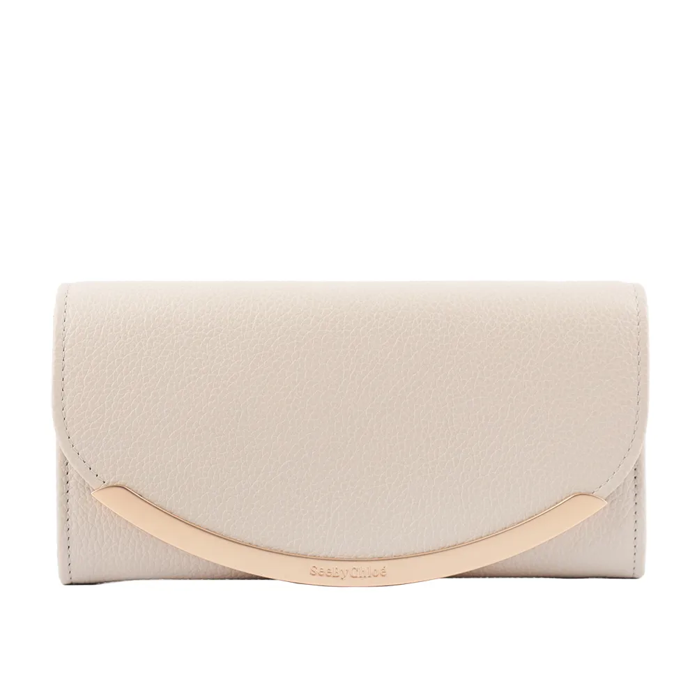 SEE BY CHLOE Lizzie 弧形標誌牛皮翻蓋長夾(深紅色) CHS17WP582349604 歷史價格詳細信息