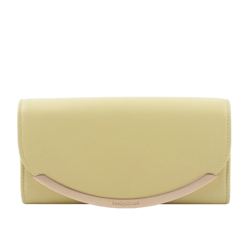 SEE BY CHLOE Lizzie 弧形標誌牛皮翻蓋長夾(深紅色) CHS17WP582349604 歷史價格詳細信息