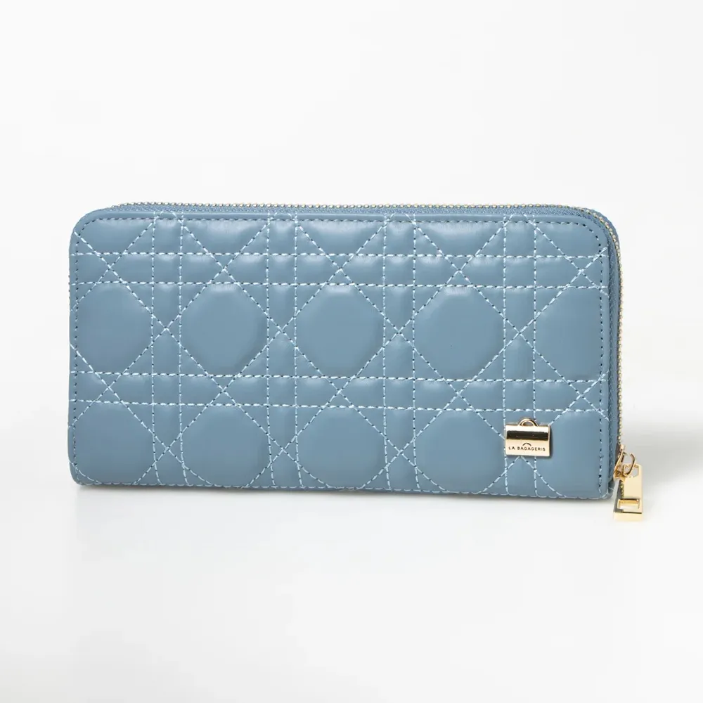 LA BAGAGERIE 菱格縫線拉鍊長夾(黑) 歷史價格詳細信息