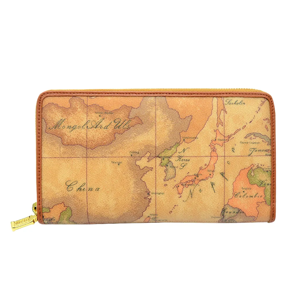 【Alviero Martini 義大利地圖包】長把多層手提肩背大托特包39cm-地圖黃 歷史價格詳細信息