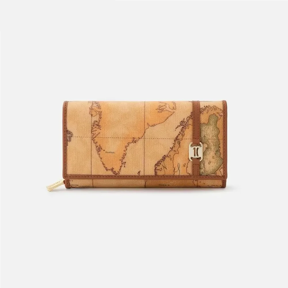 【Alviero Martini 義大利地圖包】夾式16+8卡零錢長夾(大)-地圖黃 歷史價格詳細信息