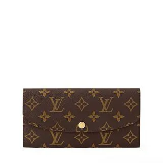 Louis Vuitton EMILIE 帆布皮革襯裡信封長夾(棕/紅) 歷史價格詳細信息