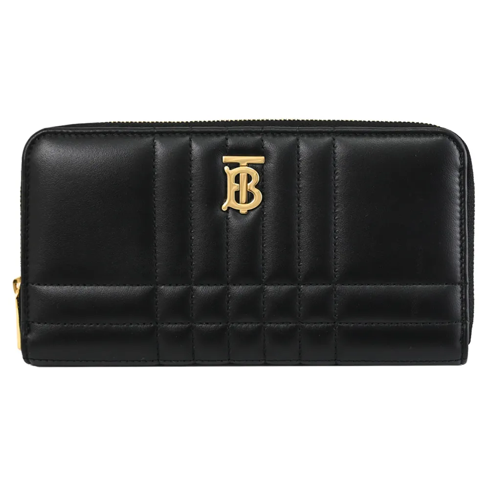 BURBERRY Lola 金字小羊皮縫線設計ㄇ形拉鍊零錢包(燕麥色) 80660431 歷史價格詳細信息