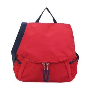 agnes b.圓牌翻扣皮革拼接尼龍肩背包(深藍) 歷史價格詳細信息