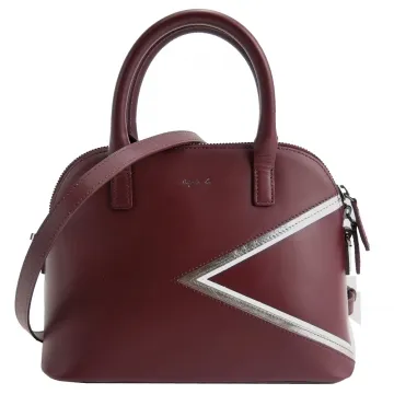 agnes b.燙金logo三角幾何皮革饅頭包(深灰) 歷史價格詳細信息