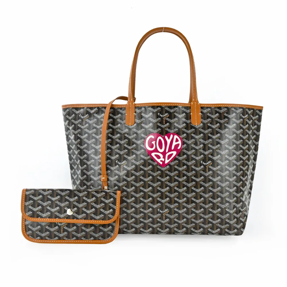 GOYARD 心形印記帆布LOGO購物包-小/黑棕 歷史價格詳細信息