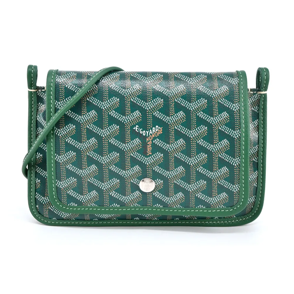 GOYARD Plumet PM 塗層帆布扁形皮夾式斜背包(焦糖色) PLUMETPMLTY01CL03P 歷史價格詳細信息