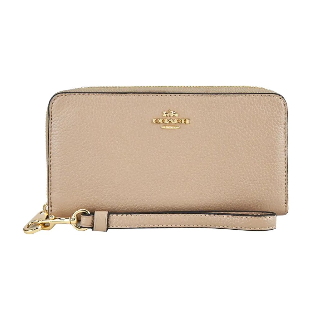 COACH 經典馬車LOGO荔枝紋牛皮拉鍊長夾(米白) 歷史價格詳細信息