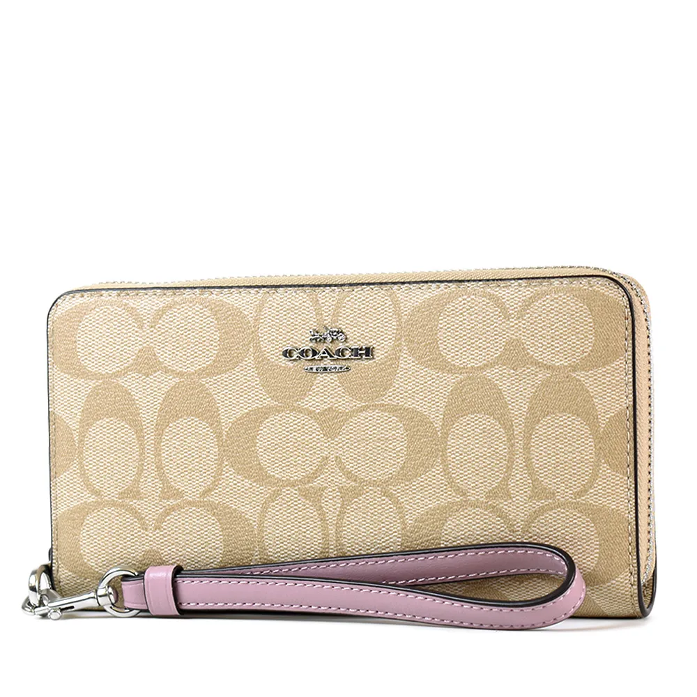 【COACH】紫色皮革拉鍊式口袋長夾 歷史價格詳細信息