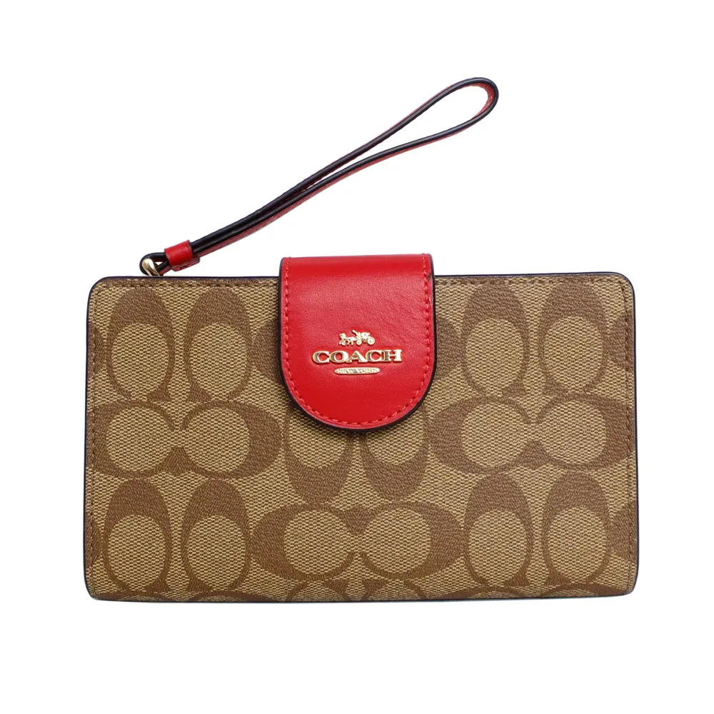 【COACH】C LOGO手掛式拉鍊零錢袋長夾(黑灰) 歷史價格詳細信息