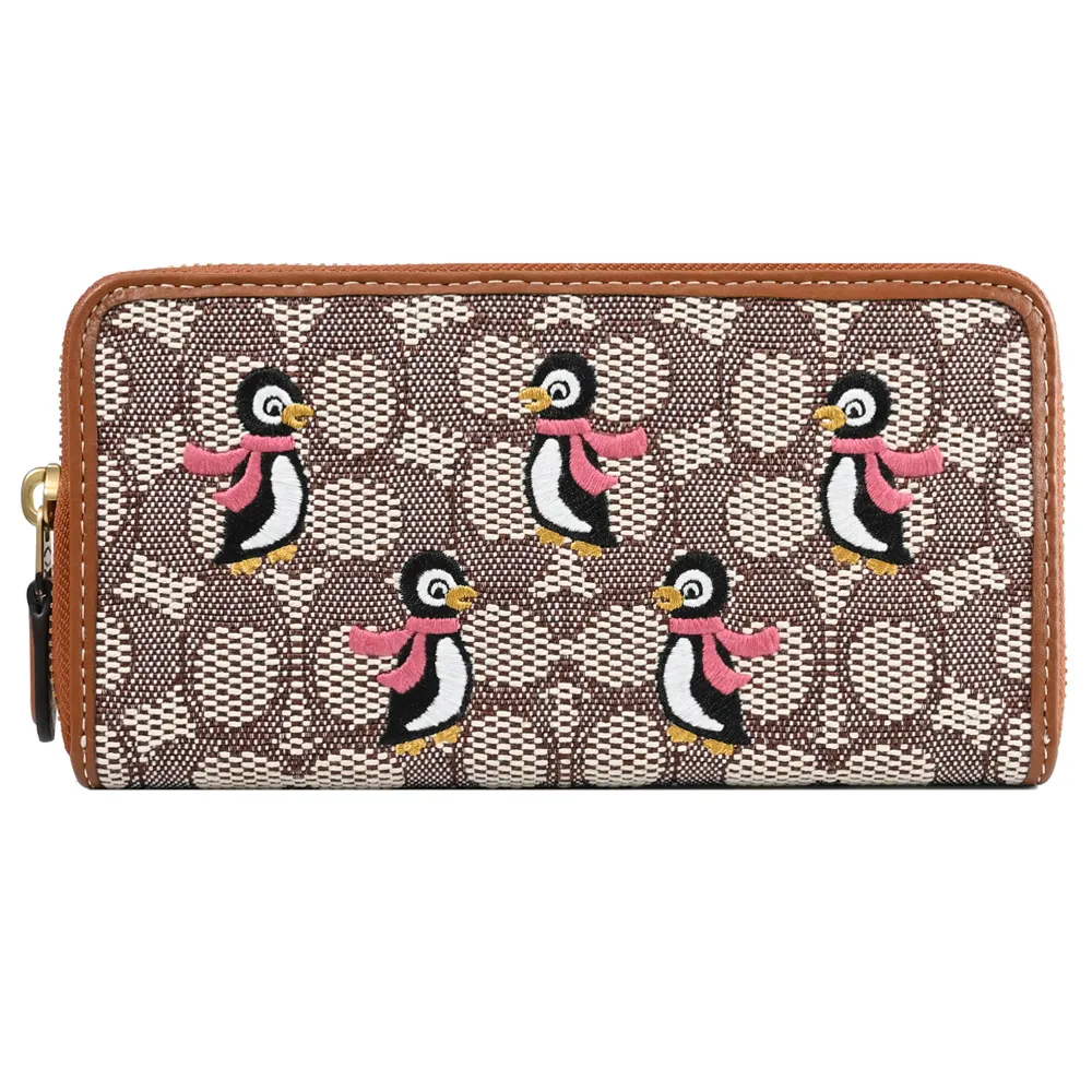 COACH 品牌壓印LOGO黑真皮子母短夾-證件夾 歷史價格詳細信息