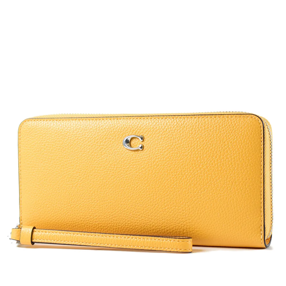 【COACH】專櫃款 金屬 C字標誌光滑皮革薄型多卡短夾(楓葉棕色) 歷史價格詳細信息