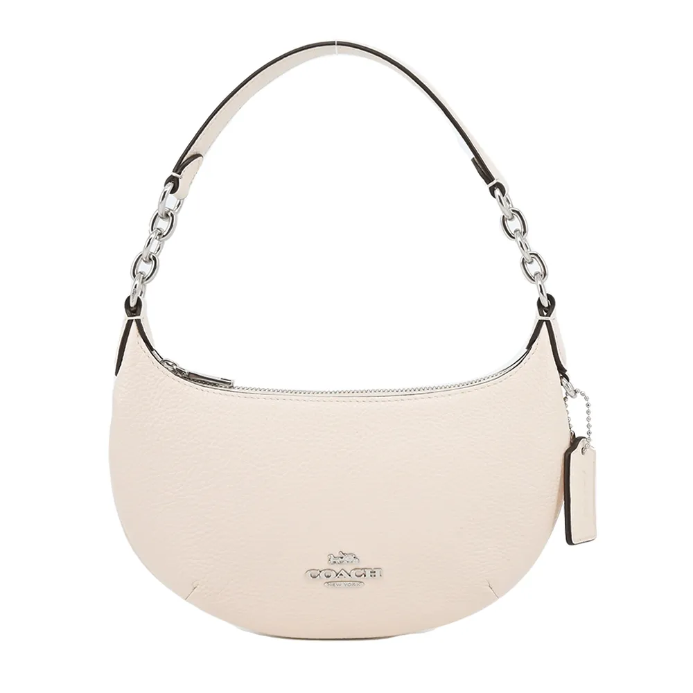 COACH PAYTON酒紅C Logo咖邊真皮手提迷你彎月包 歷史價格詳細信息