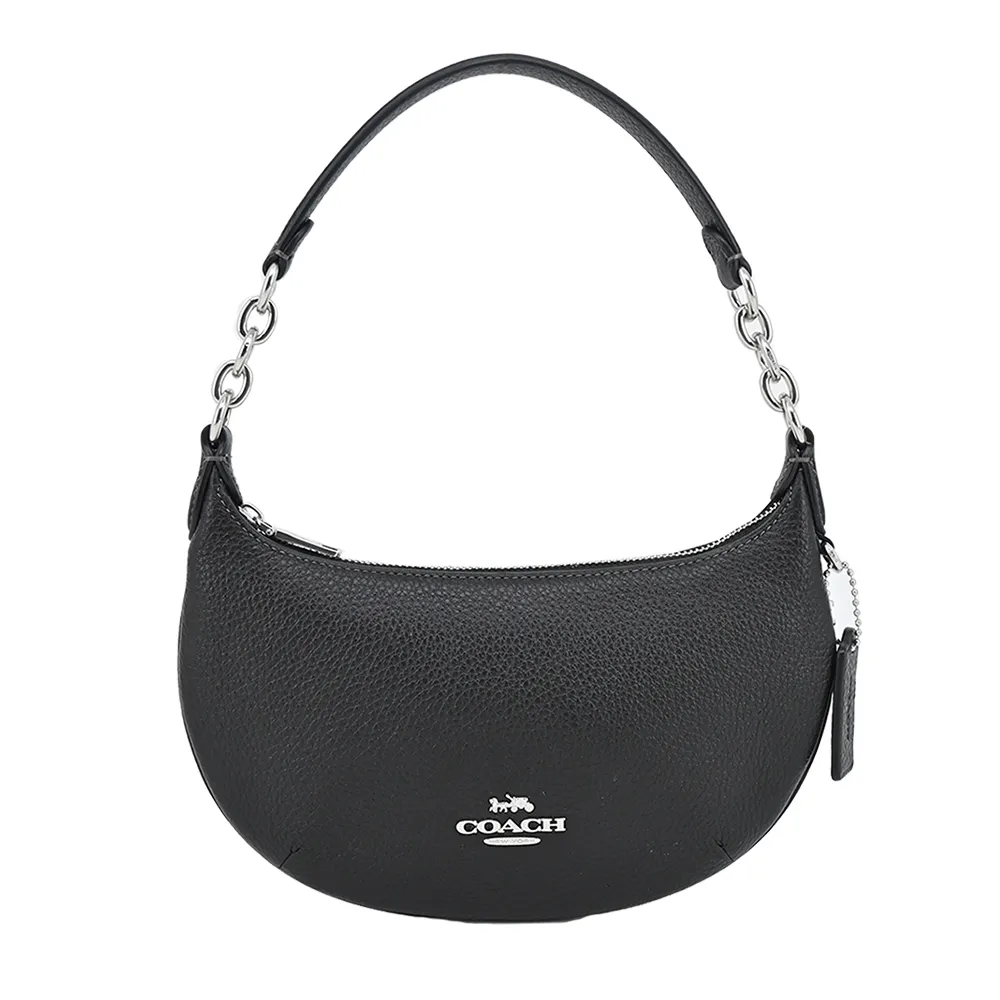 COACH PAYTON酒紅C Logo咖邊真皮手提迷你彎月包 歷史價格詳細信息