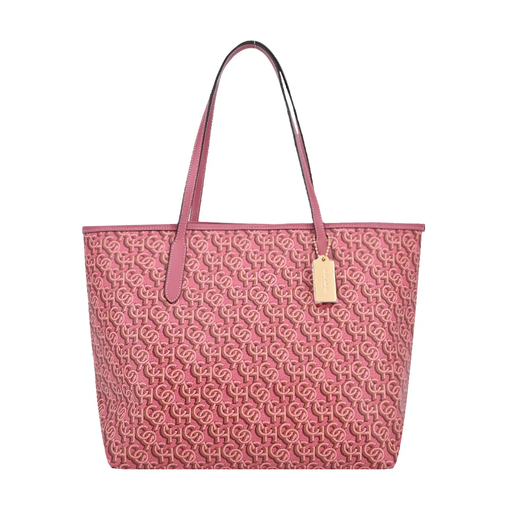 COACH 莓紅色覆盆莓造型金字金屬LOGO斜背手提兩用包 歷史價格詳細信息