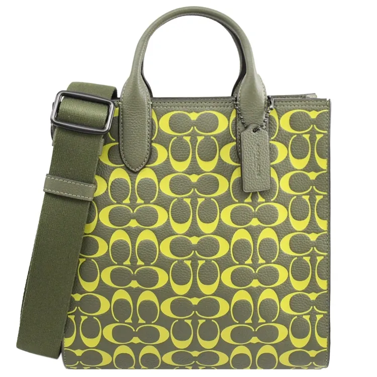 COACH 綠壓紋皮革品牌標誌迷你鏈包 歷史價格詳細信息